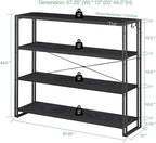 HCHQHS Bookshelf, 4-Tier Industrial Bookcase, Freestanding Tall Bookshelves - Image 3