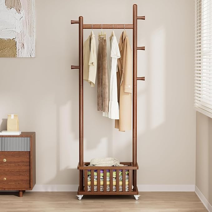 Taitiy Solid Wood Coat Rack Clothes Rack, Coat Rack Freestanding by Taitiy