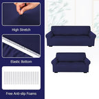 Peryiter 2 Pcs Sofa Covers Couch and Loveseat Covers Set Stretch Sofa Slipcover - Image 4