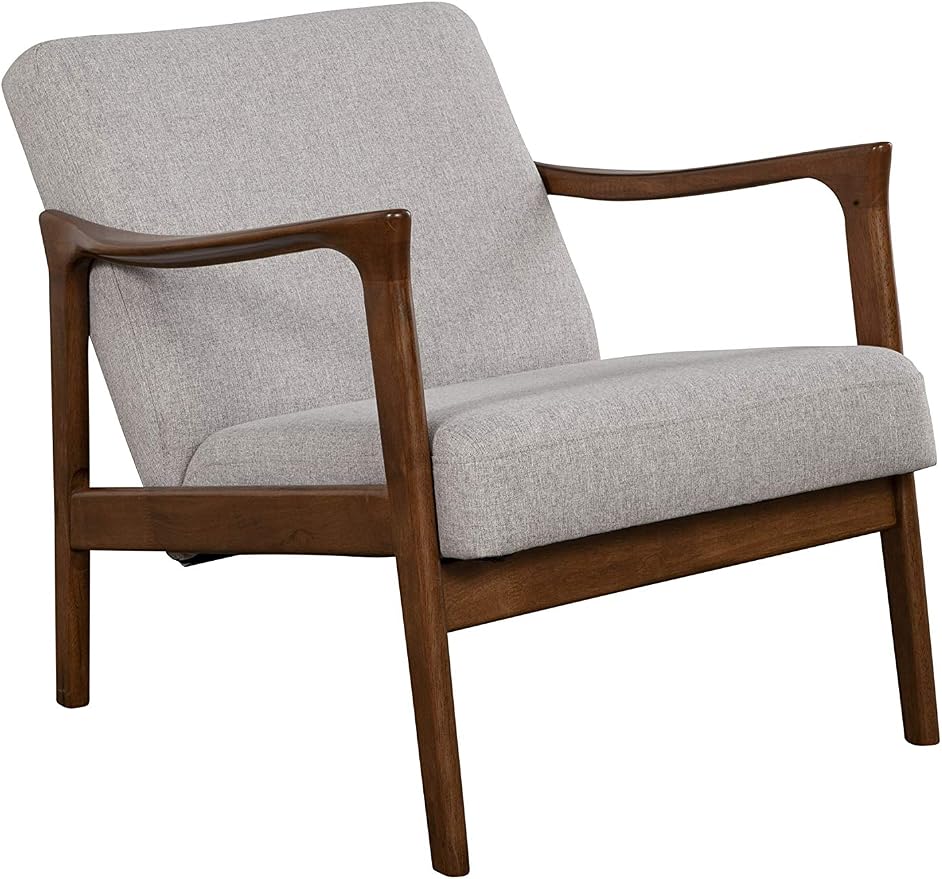 Alpine Furniture Zephyr Mid-Century Retro Accent Lounge Chair Wooden Arm - Image 8