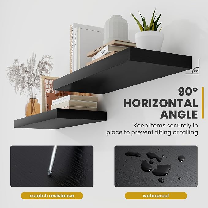 Acovy 48 Inch Floating Shelves, 9.3" Deep Floating Shelf Wall Mounted, Rustic - Image 4