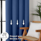 Simplebrand Ava Royal Blue Short 36 Inches Blackout Curtain 2 Panels Set - Image 7