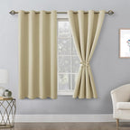Blackout Curtains for Bedroom, Light Beige, 52 x 54 Inch, 2 Panels | Thermal - Image 9