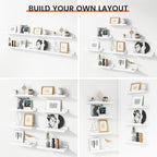 Floating Picture Ledge Shelves Set of 8, 16 Inch Solid Wood Wall Shelves - Image 6
