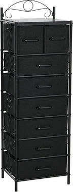 Household Essentials Black Oak & Iron Eight-Drawer Tower by HouseholdEssentials