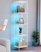 Display Shelf with RGBCW Light, Color Changing Curio Cabinet Floor Lamp with - Image 9