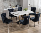 KCC Velvet Dining Chairs Set of 6, Upholstered High-end Tufted Dining Room Chair - Image 8