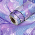 HOMETITUTE Purple Blue Marble Swirl Pattern Wallpaper Peel and Stick Contact by HOMETITUTE