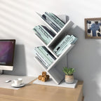 Godferyxin Small Bookcase for Desk Decor, 5-Tier White Wood Small Bookshelf – - Image 8
