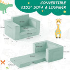 Kids Couch, 2-in-1 Toddler Chair Comfy 1-3 Years, Convertible Kids Chair - Image 3