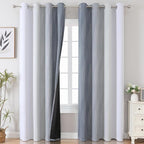 Grey and Greyish White Ombre Blackout Curtains - Image 2