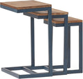 Savannah Fir Wood and Iron Nesting Side Tables by ChristopherKnightHome