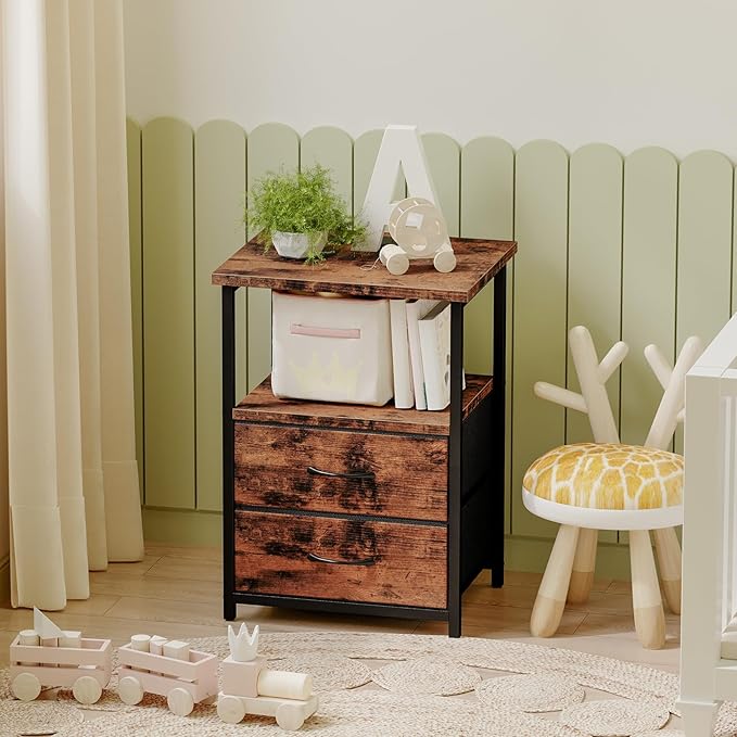 Fixwal Night Stand with Charger Station, Nightstand with Charging Station & - Image 7
