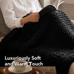 L'AGRATY Chunky Knit Throw Blanket - Image 4