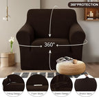 U-NICE HOME Stretch Recliner Chair Cover Armchair Slipcover, Chocolate | - Image 3