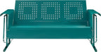 Crosley Furniture Bates Retro Metal Outdoor Sofa Glider, 3-Person Rocking Patio - Image 4