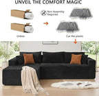 108" Boneless Couch Modular Sectional Sofa, L-Shaped Couch - Image 4