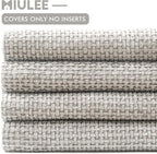 MIULEE Soft Decorative Chenille Pillow Covers Light Gray 18x18 Pack of 4 | - Image 6