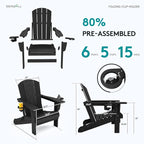 SERWALL HDPE Folding Adirondack Chair - Image 7
