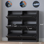 BORNOON Shoe Cabinet with 6 Flip Drawers, Slim Narrow Shoe Storage Cabinet - Image 2