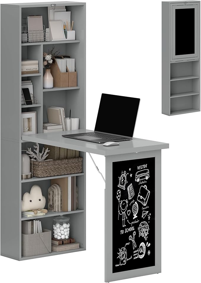 HOMCOM Fold-Out Convertible Writing Table, Computer Desk by HOMCOM