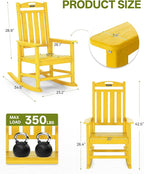 Outdoor Adirondack Rocking Chairs All-Weather HDPE Patio Rocker Chair - Image 3