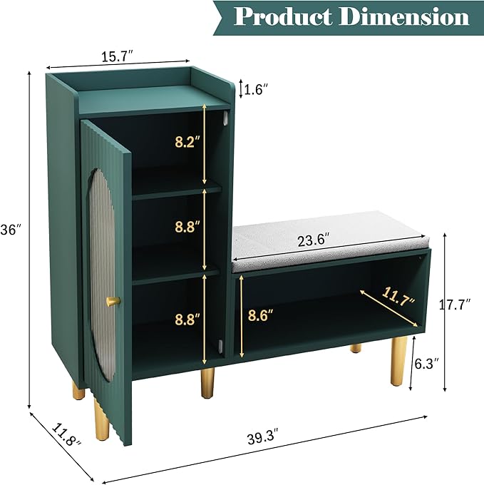 HLR Storage Bench Set of 2, L-Shaped Storage Cabinet - Image 2