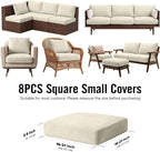 8Pcs Outdoor Cushion Covers, Stretch Patio Furniture Couch Chair Slipcovers | - Image 2