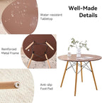 5-Piece Round Dining Table Set, Small 31.5" Kitchen Table Chairs Set of 4 Space - Image 4