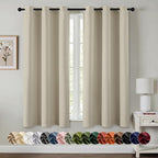 MIULEE Blackout Curtains for Bedroom 2 Panels 40 x 54 Inch Long Sand | Thermal by MIULEE