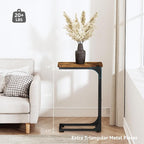 QEEIG Narrow C Shaped Side Table Set of 2 Living Room Sets Slim Couch Tray - Image 3