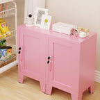 ALBAD Metal Nightstand with Lockable Cabinet, Compact Mini Locker Bedside Table - Image 7