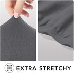 PureFit Stretch Couch Covers for Sofa 4 Seater Slipcovers Gray | 1-Piece Sofa - Image 4