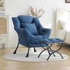 Lazy Chair with Ottoman, Reading Chair with a Pillow, Leisure Sofa Armchair by HomeEastllyHome