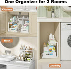 REALINN Under Sink Organizer, Pull Out Cabinet Organizer, 2 Tier Metal Slide - Image 6