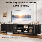 80" Mid Century Modern TV Stand, Wood TV Consoles - Image 4