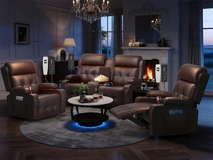 Recliner Sofa Set, Home Theater Seating Wall Hugger Recliners by TOMOSLTER