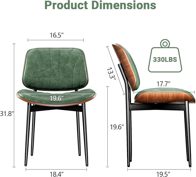 YaFiti Dining Chairs Set of 8, Dining Room and Kitchen Chairs, Mid Century - Image 2
