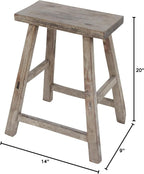 Artissance Vintage Wooden Stool, Solid Natural Wood 12–20" W x 6–9" D x 18–22" H - Image 14