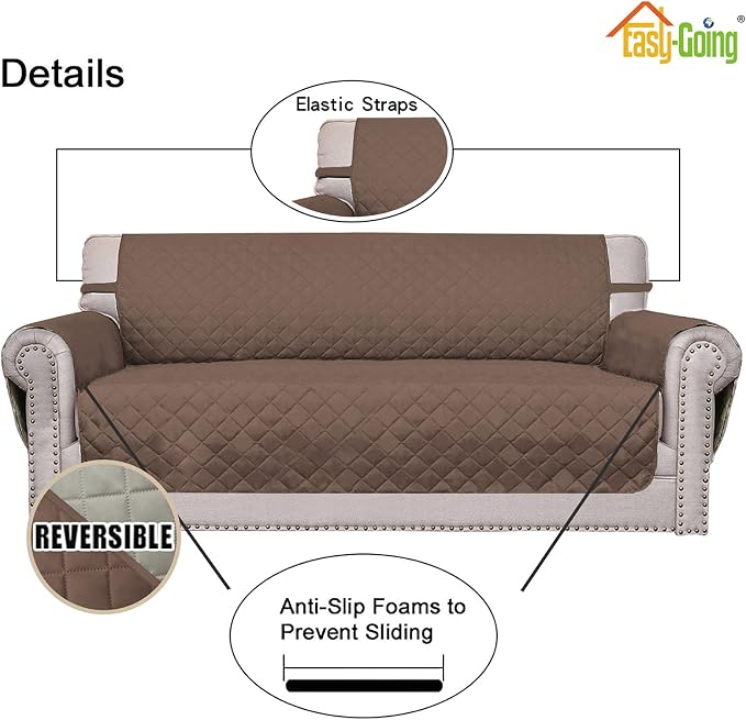 Easy-Going Reversible Couch Cover, Oversized Chair, Water Resistant Furniture - Image 3