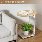 Elbourn Folding Side Table End Couch Tables, C-Shaped End Table - Image 5