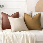 MIULEE Decorative Linen Pillow Covers 20x20 Inch Autumn Glaze | Boho Farmhouse​ - Image 4
