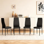 FDW | Dining Chairs Set of 4 | Black | Kitchen Chairs 4 Upholstered Chairs and - Image 2