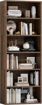 Furniwell 71" Tall Bookcase Bookshelves, 6 Tier Floor Standing Bookcases Open by WellFurnitureHomeLifeWell