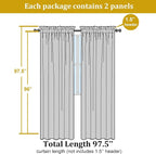 Gold Sheer Curtain 96 Inch Long 2 Panels Set, Light Filtering Clear Rod Pocket - Image 7
