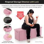 DocSafe Storage Ottoman Bench, Fireproof＆Waterproof Folding Bench - Image 7