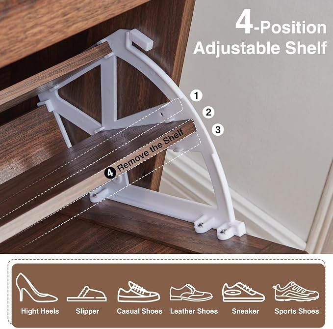 Barnyatoh Shoe Storage Cabinet, Farmhouse Shoe Organizer - Image 4