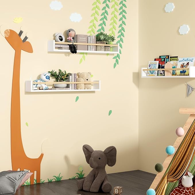 Fixwal Nursery Book Shelves, 23.6 Inch Floating Bookshelves - Image 4