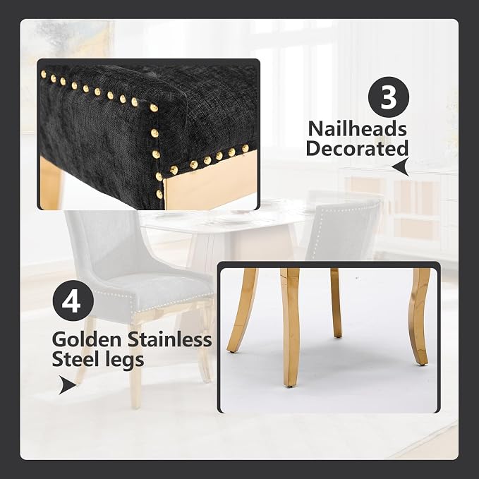 Upholstered Dining Chairs Set of 4, Modern Fabric Side Chairs - Image 6