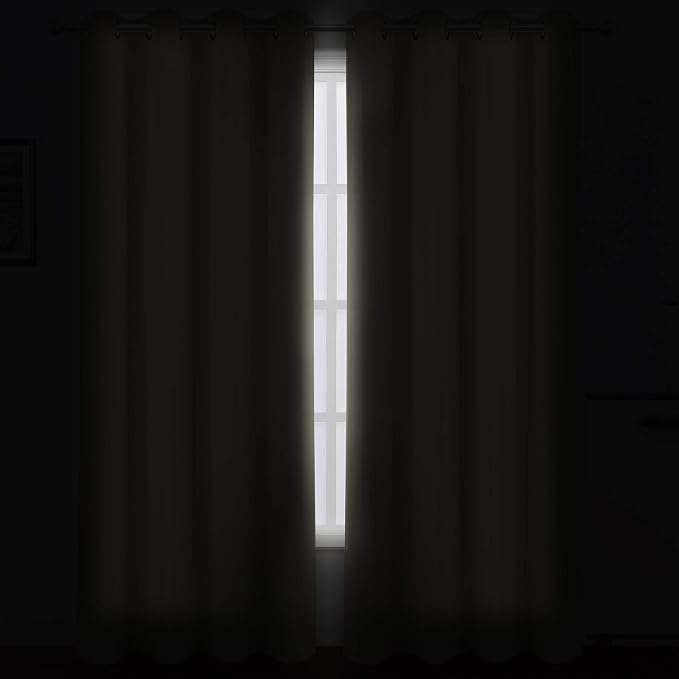 Beige Blackout Curtains/52 x 108 Inch/Set of 2 Panels Room Darkening Curtains - Image 3